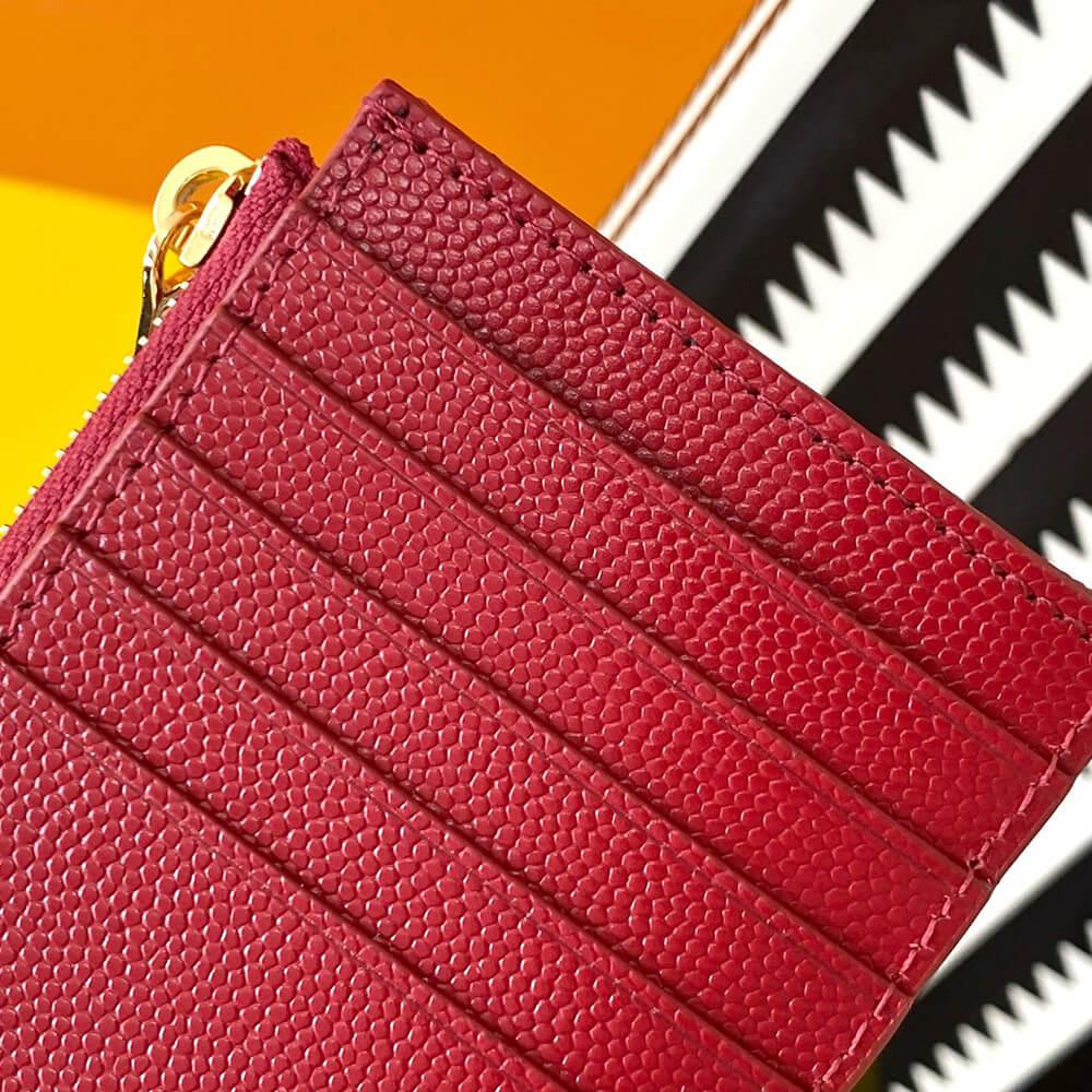 YSL CASSANDRE MATELASSÃ FRAGMENTS ZIPPED CARD CASE(HIGH-END GRADE)