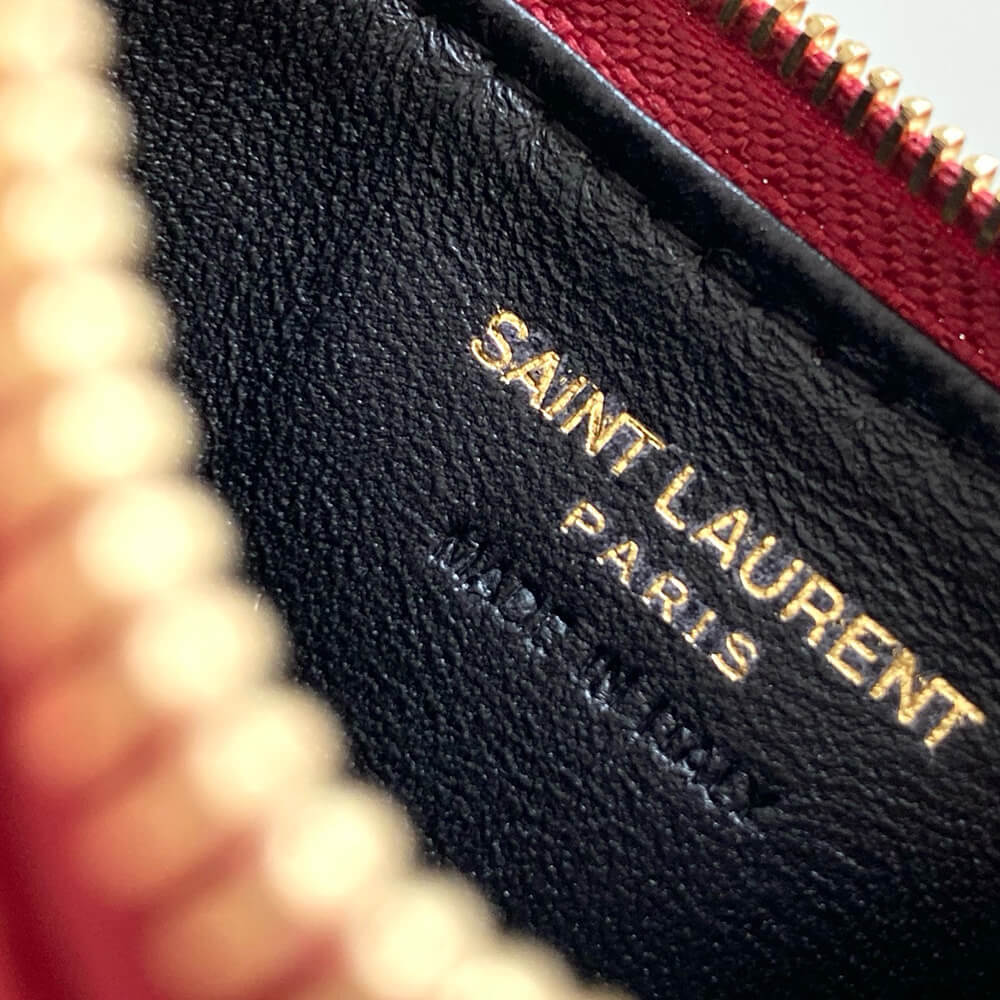 YSL CASSANDRE MATELASSÃ FRAGMENTS ZIPPED CARD CASE(HIGH-END GRADE)