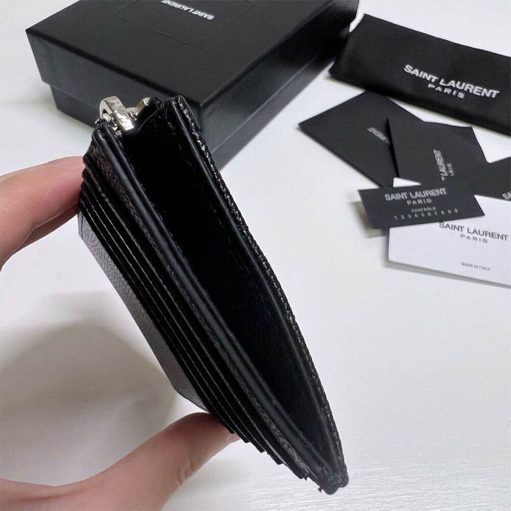 YSL CASSANDRE MATELASSÃ FRAGMENTS ZIPPED CARD CASE(HIGH-END GRADE)
