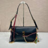 Prada Soft Sound large leather shoulder bag with charms(high-end grade)