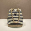Prada Mariner small striped fabric bucket bag