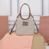 MIUMIU MINI IVY canvas and leather bag(HIGH-END GRADE)