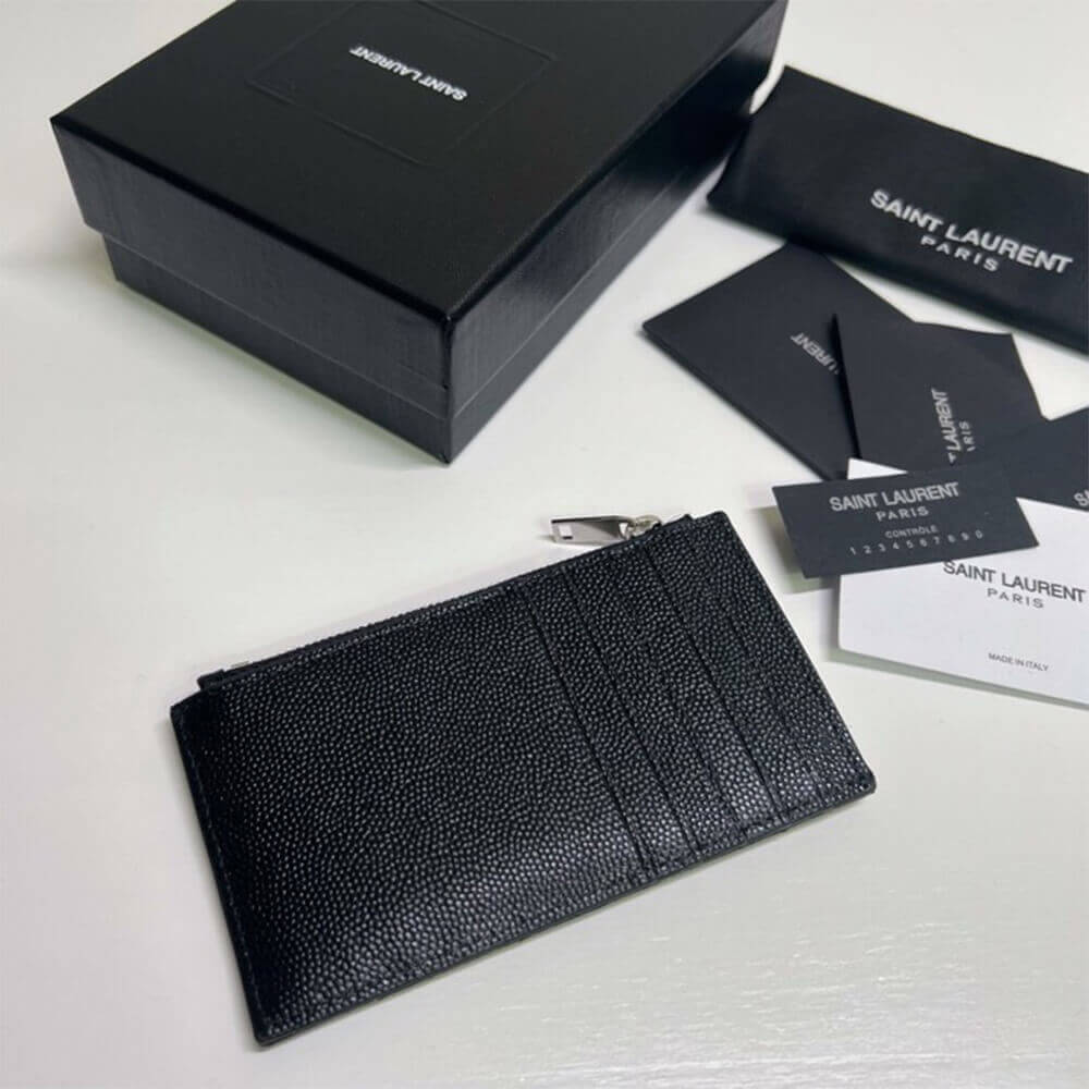 YSL CASSANDRE MATELASSÃ FRAGMENTS ZIPPED CARD CASE(HIGH-END GRADE)