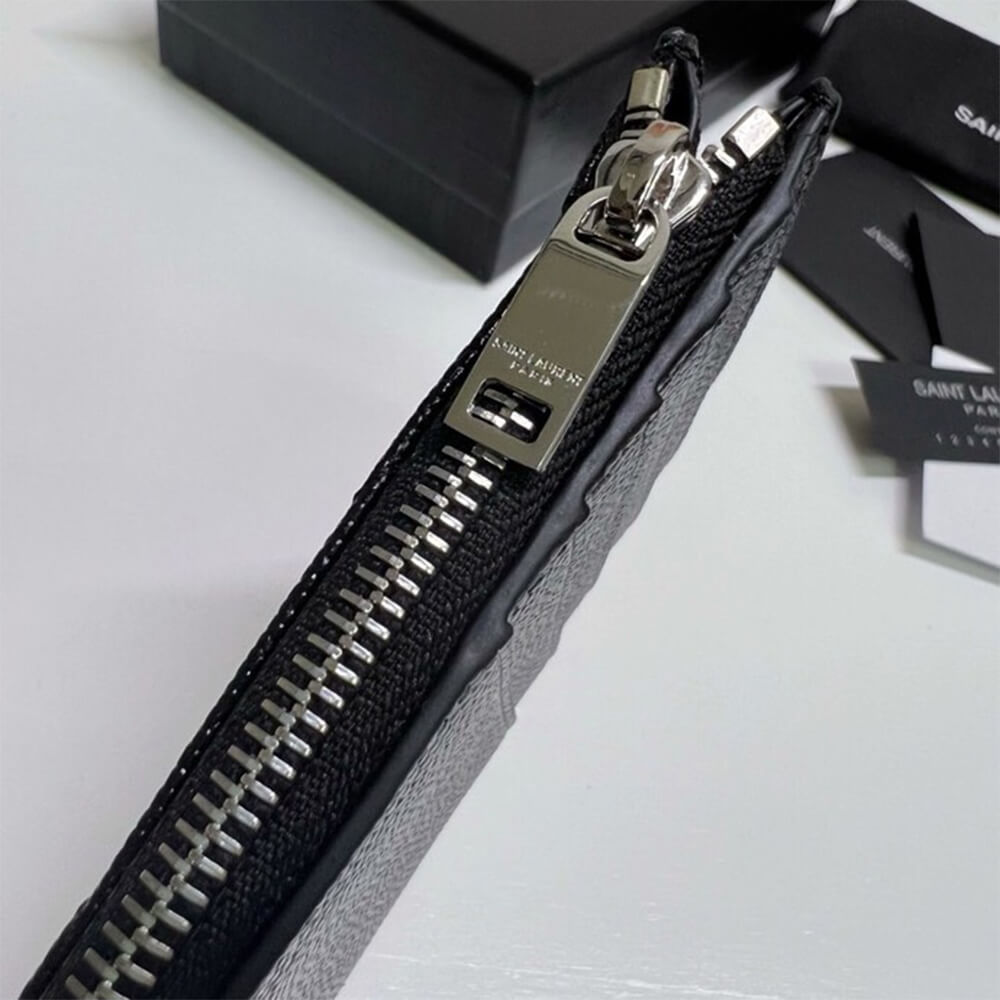 YSL CASSANDRE MATELASSÃ FRAGMENTS ZIPPED CARD CASE(HIGH-END GRADE)
