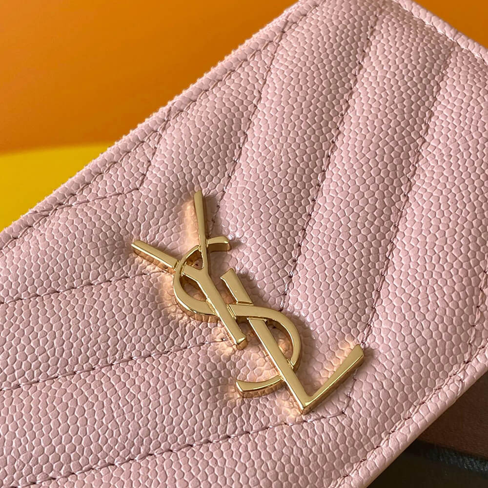 YSL CASSANDRE MATELASSÃ FRAGMENTS ZIPPED CARD CASE(HIGH-END GRADE)