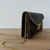 CELINE WALLET ON CHAIN MARGO in TRIOMPHE CANVAS and calfskin(High-end Grade)