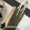 RIVE GAUCHE SMALL TOTE BAG IN LINEN AND LEATHER