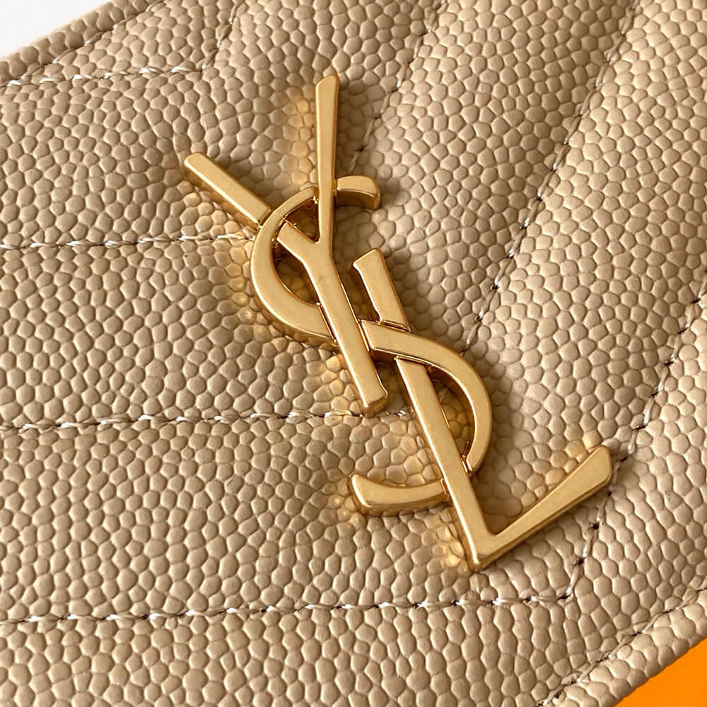 YSL CASSANDRE MATELASSÃ FRAGMENTS ZIPPED CARD CASE(HIGH-END GRADE)