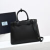 Prada Buckle medium leather handbag with double belt(high-end grade)