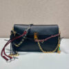 Prada Soft Sound large leather shoulder bag with charms(high-end grade)