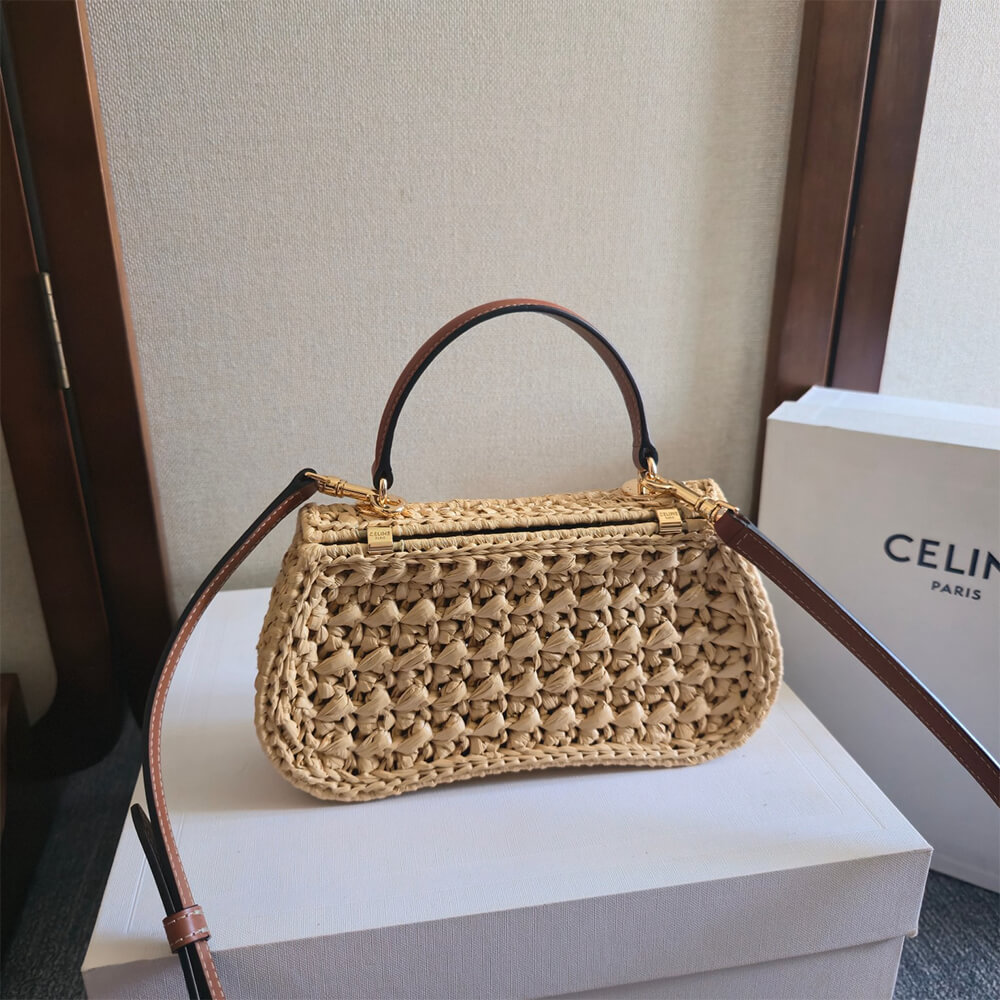 CELINE TEEN CELINE LOLA IN RAFFIA EFFECT TEXTILE(HIGH-END GRADE)