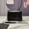 SUNSET MEDIUM CHAIN BAG IN CROCODILE-EMBOSSED SHINY LEATHER