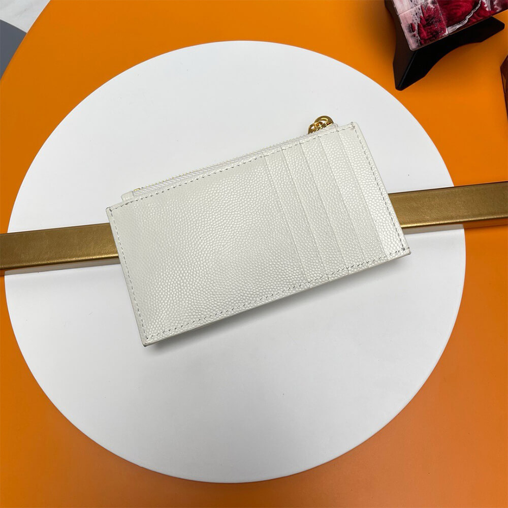 YSL CASSANDRE MATELASSÃ FRAGMENTS ZIPPED CARD CASE(HIGH-END GRADE)