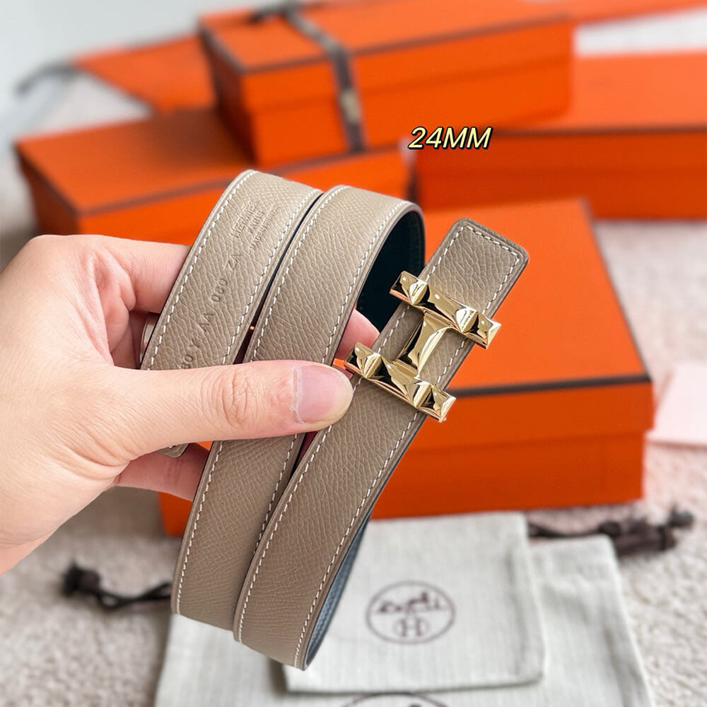 H Infini belt buckle & Reversible leather strap 24 mm