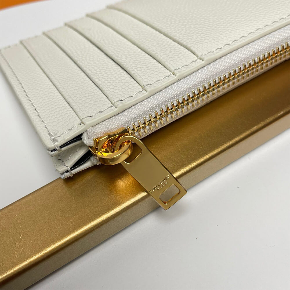 YSL CASSANDRE MATELASSÃ FRAGMENTS ZIPPED CARD CASE(HIGH-END GRADE)