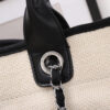 CHANEL Woven Straw Raffia Striped Medium Deauville Tote