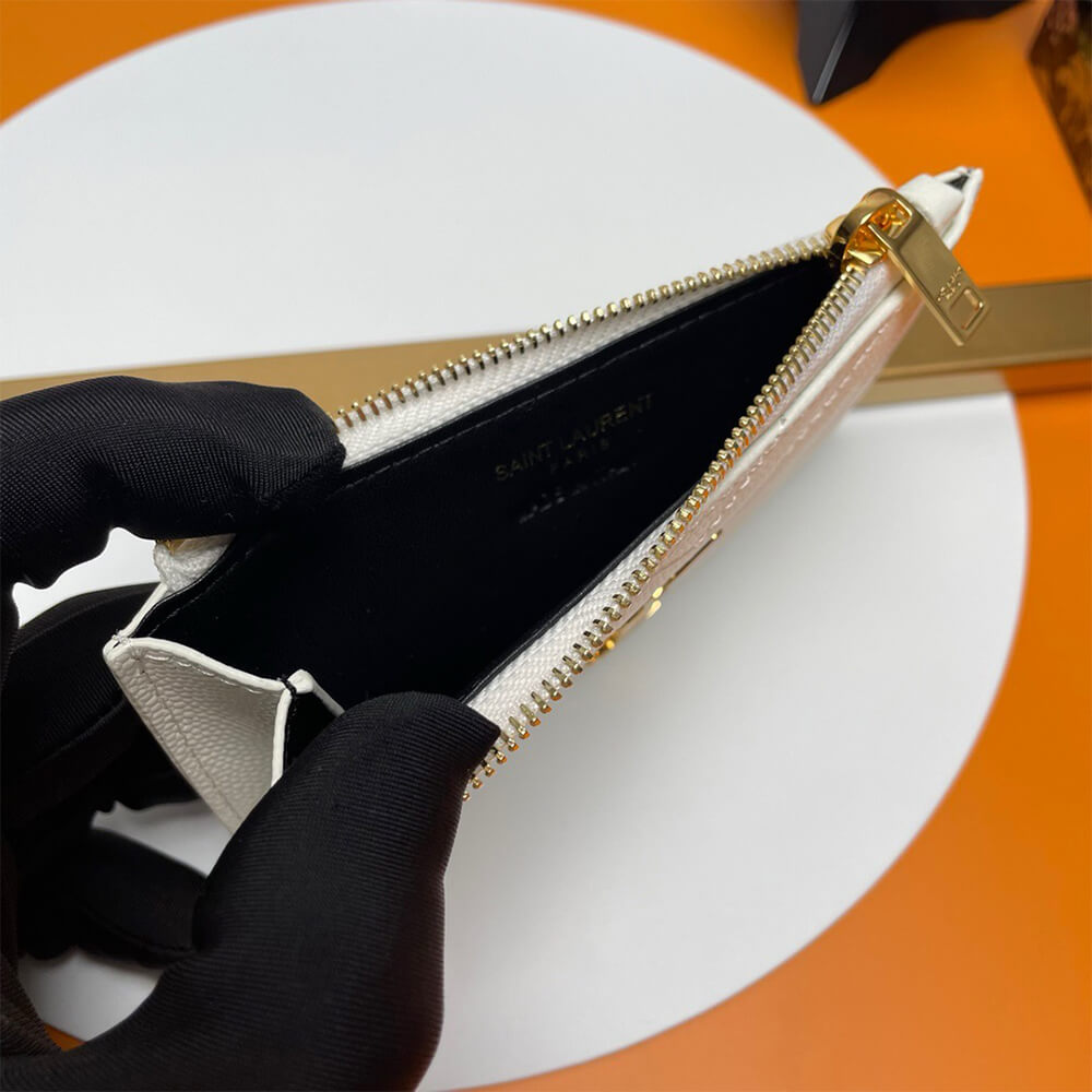 YSL CASSANDRE MATELASSÃ FRAGMENTS ZIPPED CARD CASE(HIGH-END GRADE)