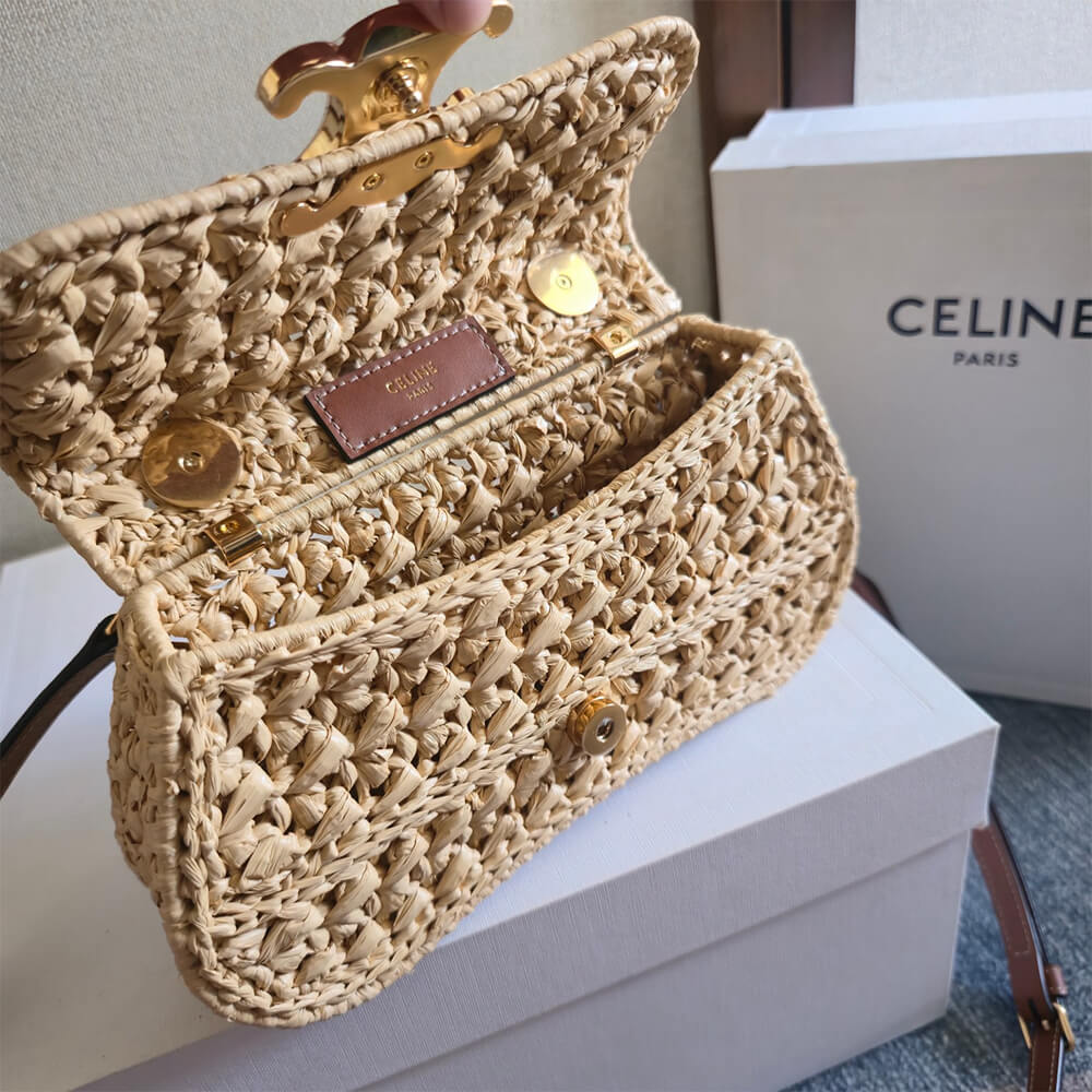 CELINE TEEN CELINE LOLA IN RAFFIA EFFECT TEXTILE(HIGH-END GRADE)