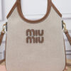 MIUMIU MINI IVY canvas and leather bag(HIGH-END GRADE)