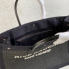 RIVE GAUCHE LARGE TOTE BAG IN EMBROIDERED RAFFIA AND LEATHER